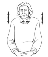 Person shrugging their shoulders up and down as part of a strength training routine. This is called a shoulder shrug.
